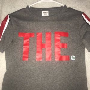 PINK cropped Ohio state buckeyes shirt